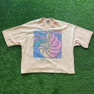 VTG 90s Single Stitch Salmon Cape Cod Crop Top